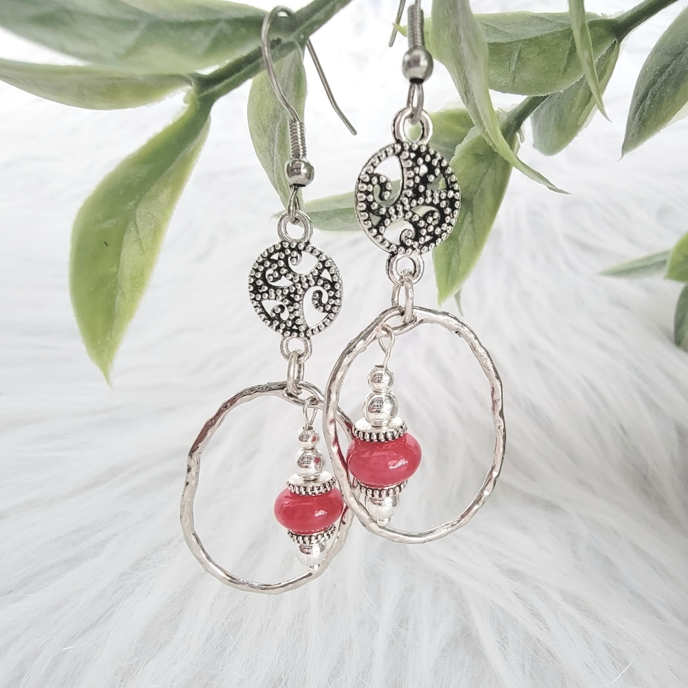 Ruby Dangling Earrings - image 1